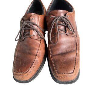 Brown Leather Mens Lace-Up Dress Shoes Bostonian Flexlite‎ Size 9 Square Toe